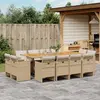 Image de vidaXL Ensemble à manger de jardin et coussins 13 pcs - Beige
