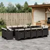 Image de vidaXL Ensemble dîner jardin 15 pcs Noir