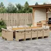 Image de Ensemble à manger de jardin vidaXL 15 pcs - Résine tressée - Beige
