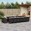 Image de vidaXL Ensemble à manger jardin 17 pcs - Noir résine tressée