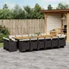 Image de vidaXL Ensemble à manger de jardin 17 pcs - Noir résine tressée