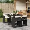 Image de vidaXL Ensemble à manger de jardin 5 pcs - Noir