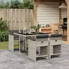 Image de VIDAXL Ensemble à manger jardin 5 pcs avec coussins - Gris clair
