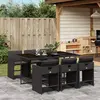 Image de vidaXL Ensemble à manger de jardin coussins 7pcs - Noir