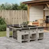 Image de VIDAXL Ensemble à manger jardin 7 pcs avec coussins - Gris clair
