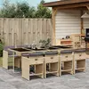 Image de vidaXL Ensemble à manger de jardin 9 pcs - Mélange Beige