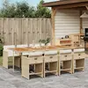 Image de vidaXL Ensemble à manger de jardin avec coussins 9 pcs - Beige