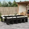 Image de VIDAXL Ensemble à manger de jardin 11 pcs - Noir - Résine tressée