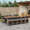 Image de VIDAXL Ensemble à manger de jardin 11 pcs - Résine tressée gris