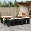 Image de vidaXL Ensemble à manger de jardin 11 pcs noir résine tressée