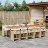 Image de vidaXL Ensemble à Manger - 11 pcs - Beige Rotin