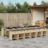 Image de VidaXL Ensemble à manger jardin 13 pcs beige rotin