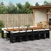 Image de vidaXL Ensemble à manger 13 pcs noir résine tressée