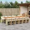 Image de vidaXL Ensemble à manger de jardin - Beige Résine tressée