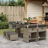Image de vidaXL Ensemble à manger 9 pcs - Gris