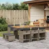 Image de vidaXL Ensemble à Manger de Jardin 11pcs - Gris Poly Rotin