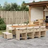 Image de vidaXL Ensemble à manger de jardin 13 pcs avec coussin beige