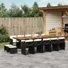Image de VIDA Ensemble à manger de jardin - 15 pcs noir