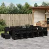 Image de Vidaxl Ensemble à manger de jardin Résine tressée - Noir - 17 pièces