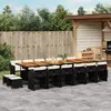 Image de vidaXL Ensemble à Manger Jardin Résine 17 pcs Noir