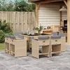 Image de VidaXL Ensemble à manger jardin 9 pcs mélange beige