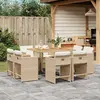 Image de vidaXL Ensemble à manger de jardin 9 pcs beige