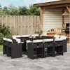 Image de vidaXL Ensemble à manger de jardin avec coussins - Noir