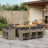 Image de vidaXL Ensemble à manger de jardin 11 pcs - Gris
