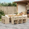 Image de vidaXL Ensemble à manger de jardin 11 pcs - Beige