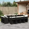Image de vidaXL Ensemble à manger de jardin 13 pcs - Noir