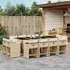 Image de vidaXL Ensemble à manger jardin 13 pcs beige - Résine tressée