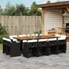 Image de vidaXL Ensemble à manger 13pcs - Noir