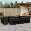 Image de vidaXL Ensemble à manger de jardin 15 pcs coussins noir résine tressée