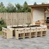 Image de vidaXL Ensemble à manger de jardin 15 pcs beige