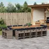 Image de vidaXL Ensemble à manger 15 pcs - Coussins gris