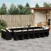 Image de VidaXL Ensemble à manger jardin 17 pcs noir
