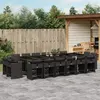 Image de VIDAXL Ensemble à manger de jardin 17 pcs - Noir Résine Tressée