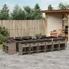 Image de Ensemble à manger vidaXL 17 pcs avec coussins - Résine tressée