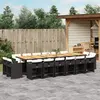Image de VIDAXL Ensemble à manger 17 pcs noir résine tressée
