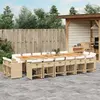 Image de vidaXL Ensemble à manger de jardin 17 pcs beige