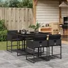 Image de vidaXL Ensemble à manger de jardin - Noir Résine tressée