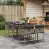 Image de vidaXL Ensemble à manger de jardin 5 pcs coussins - Gris résine tressée
