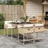 Image de Ensemble à manger de jardin 5 pcs beige polyester - vidaXL