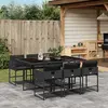 Image de vidaXL Ensemble à manger de jardin 7 pcs - Noir