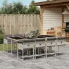 Image de vidaXL Ensemble à manger de jardin 9 pcs - Gris clair