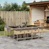Image de vidaXL Ensemble à manger de jardin - 9 pièces - Résine tressée mélange