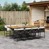 Image de vidaXL Ensemble à manger de jardin 9pcs noir