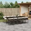 Image de vidaXL Ensemble à manger 11 pcs - Résine tressée marron