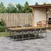 Image de vidaXL Ensemble à manger de jardin 11 pcs gris poly rotin