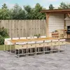 Image de vidaXL Ensemble à Manger de Jardin 13 pcs avec Coussins - Beige